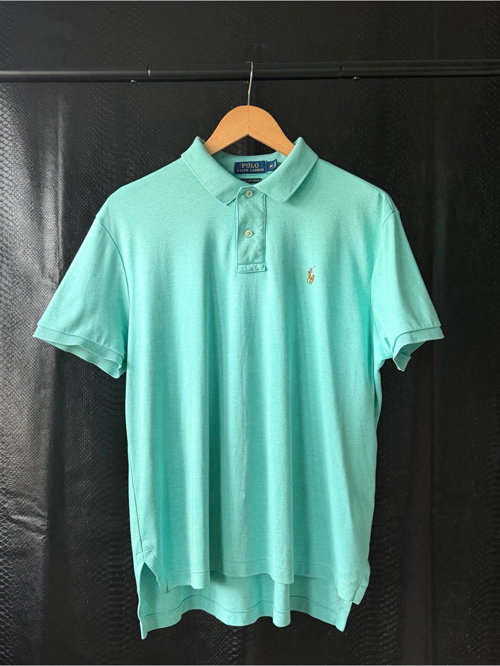 Polo Ralph Lauren Pima Soft Touch Polo Shirt Mint Blue Multicolor Pony Men’s M